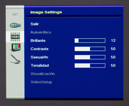 Menu imagen settings