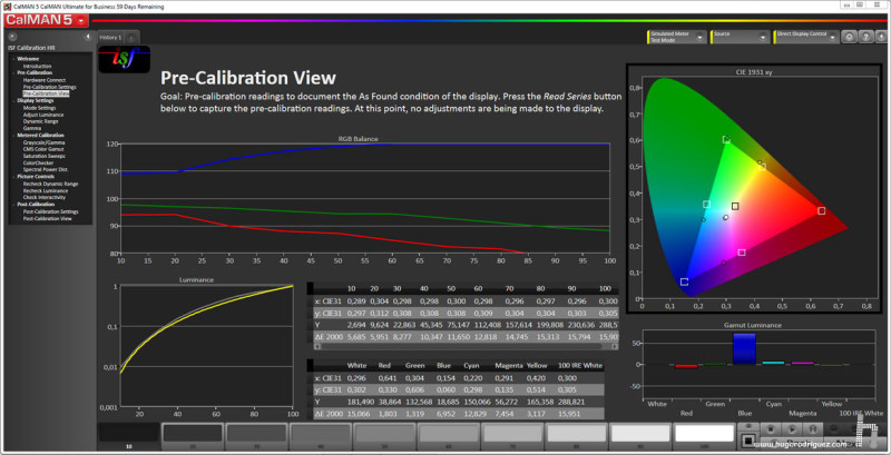 CALMan Pre-Calibration - LG 75Vert PasilloAzul EGM