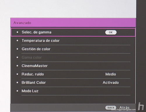 Menus BenQ W1700 015