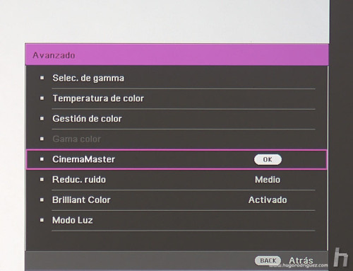 Menus BenQ W1700 029