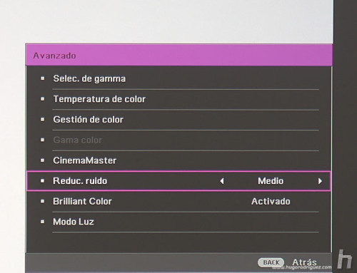 Menus BenQ W1700 031