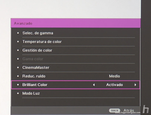 Menus BenQ W1700 032