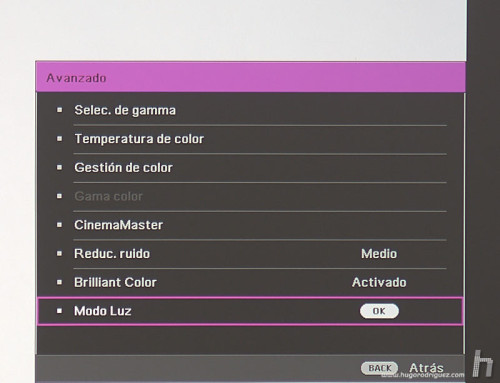 Menus BenQ W1700 033