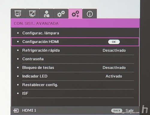 Menus BenQ W1700 049