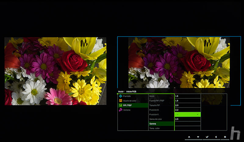 BenQ SW271 menu ESP 118 PBP gamma 24