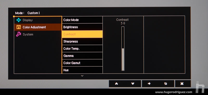 Menu SW240 ENG 028 contrast