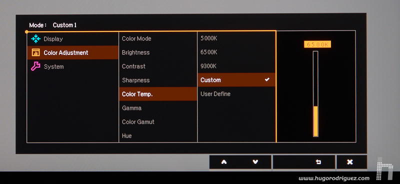 Menu SW240 ENG 037 color temp variable