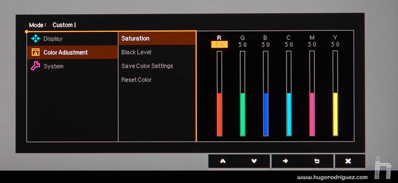 Menu SW240 ENG 057 Saturation